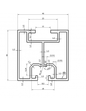 Profil montażowy 40x40x2420 mm T iONTEC #4