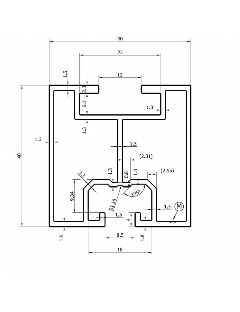 Profil montażowy 40x40x2420 mm T iONTEC #4