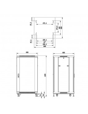 Szafa RACK 22U 19" 600 mm wolnostojąca S6622 #6