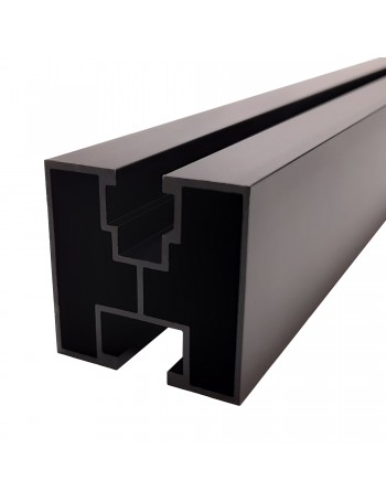 Black mounting rail 40 x 40 x 4400 mm