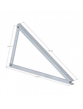Dreieck 25 ° HORIZONTALE Montage Aluminium