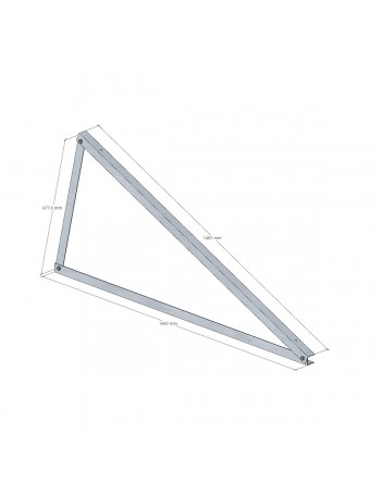 Dreieck 25 ° VERTIKALE Montage Aluminium