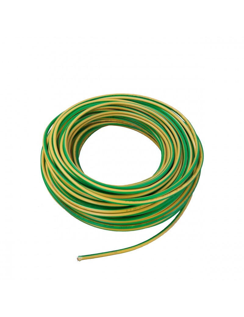Przewód żółto-zielony 6 mm2 LgY UV - krążek 100 m, odporny na UV