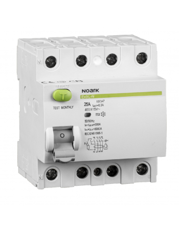 Residual current circuit breaker 4P 25 A 30 mA AC Noark