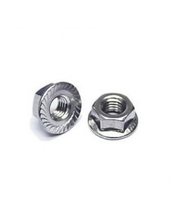 Stainless steel toothed nut with collar M8