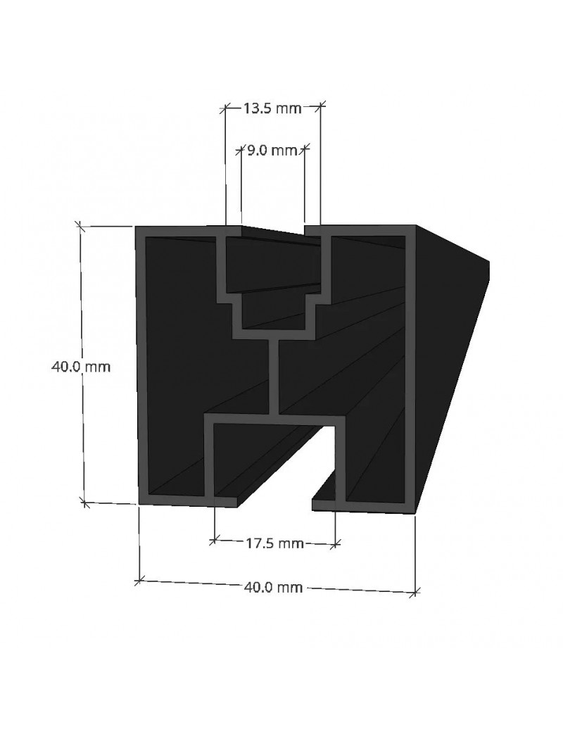 Profil montażowy 40x40x2300 mm czarny #2