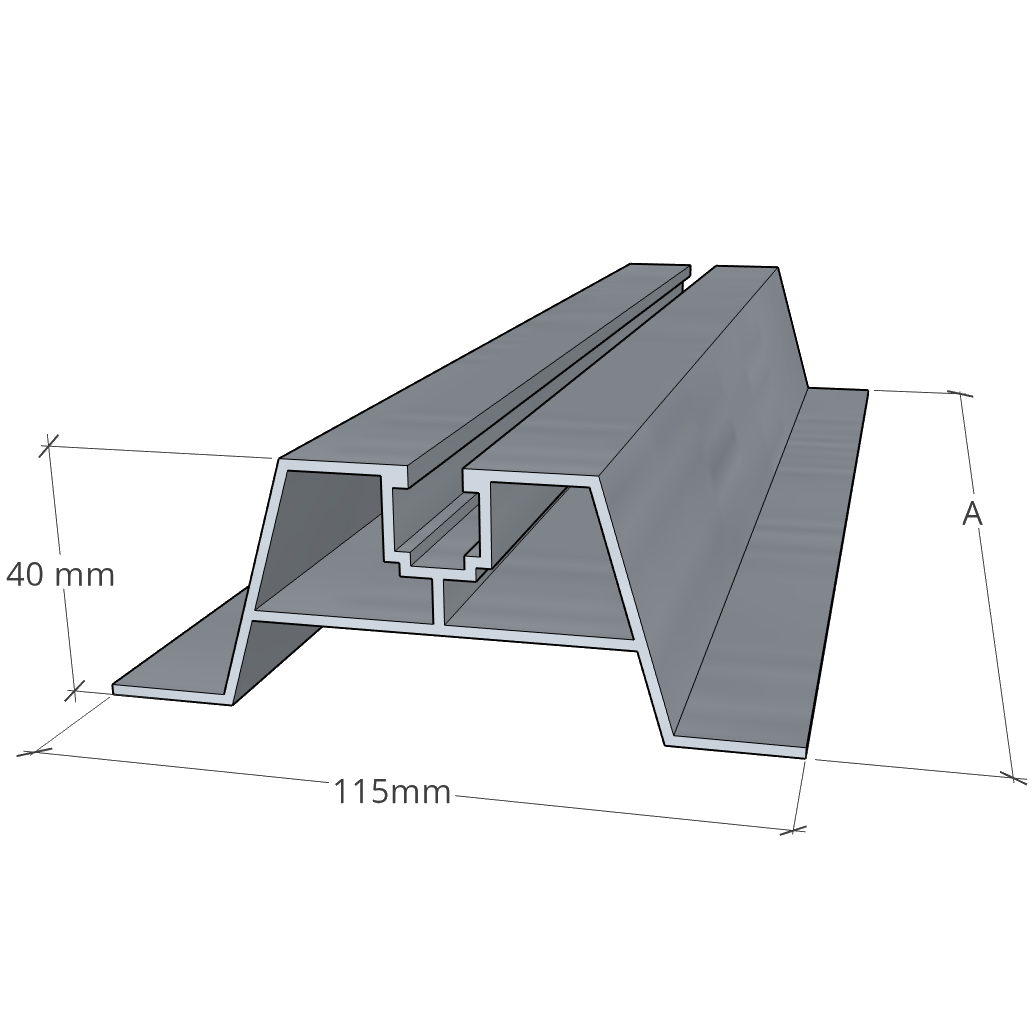 Trapezoidal bridge 380/40 mm + EPDM