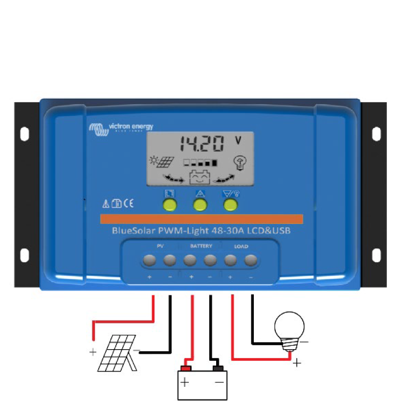 Regolatore di carica PWM BlueSolar 48V - 30A Victron Energy