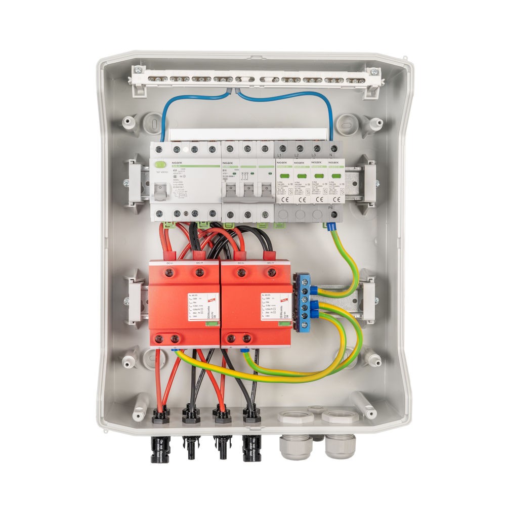 Vorgefertigter Stromverteiler DC T1 + T2 2/1 AC RCD 3F 16 A T2 SOL-828