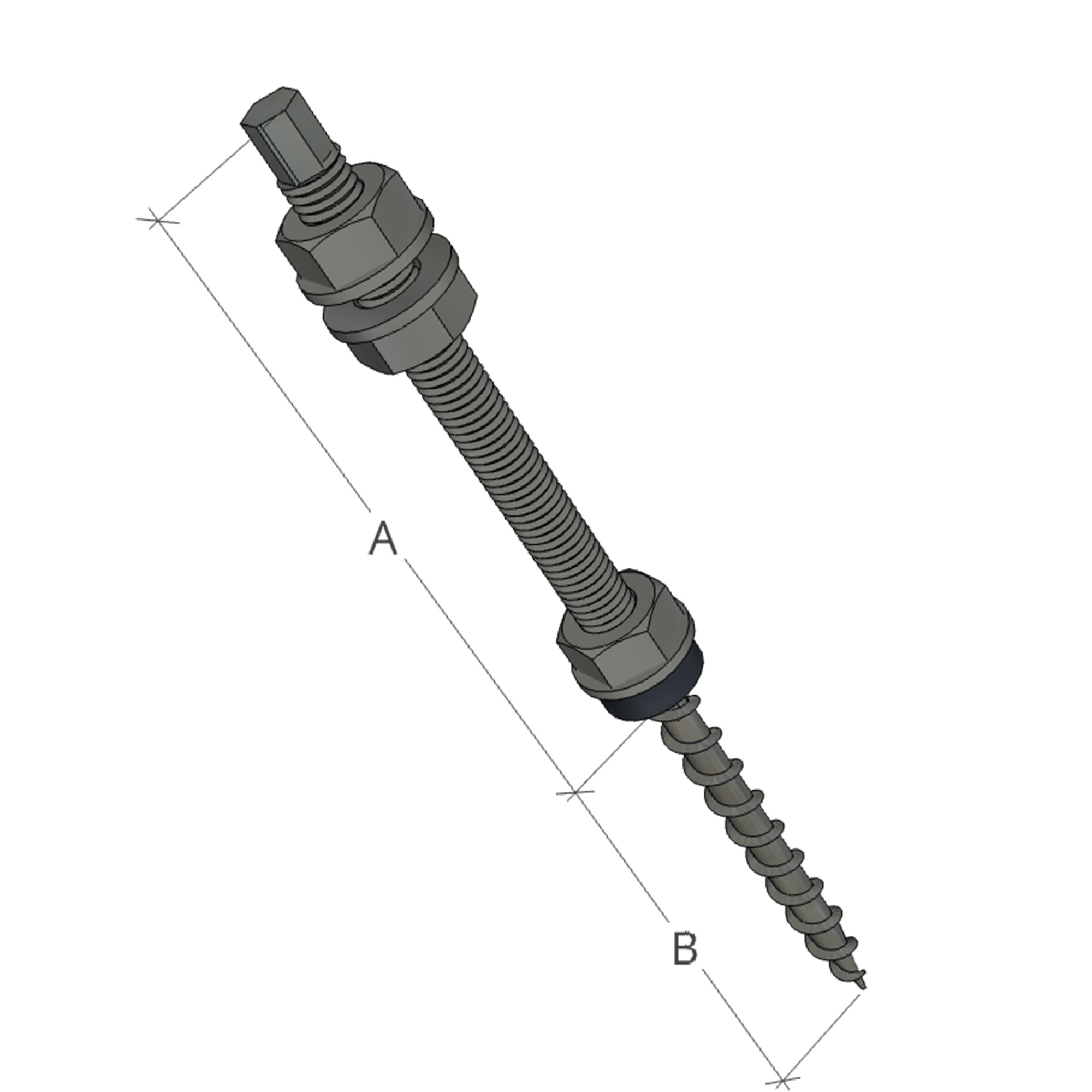 Doppelgewindeschraube M10x250 ohne Adapter