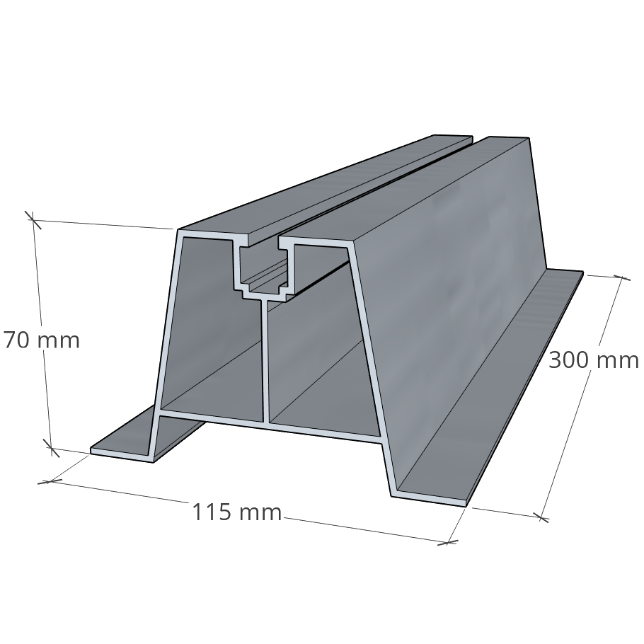 Mostek trapezowy 300x70 mm + EPDM