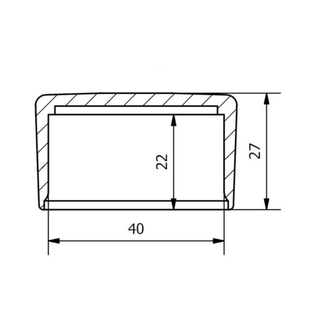 Kappe für Profil 40x40 mm schwarz