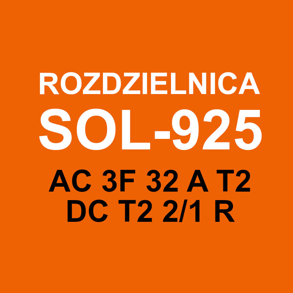 Rozdzielnica prefabrykowana AC 3F 32 A T2 DC T2 2/1 R SOL-925