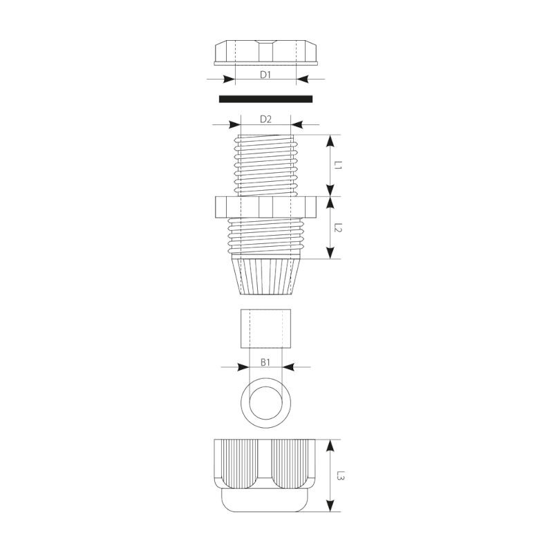 Isolierstopfbuchse PG-9 Elektro-Plast