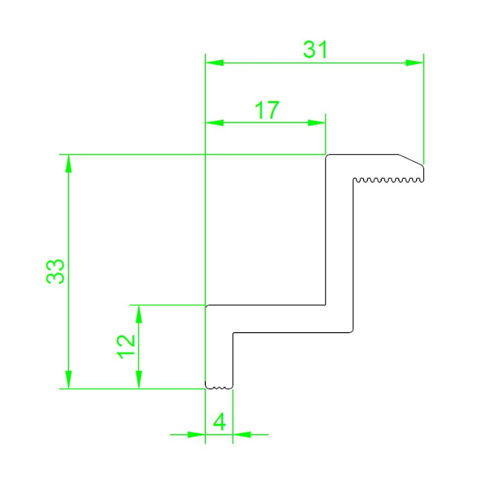 Side bracket 60x30 mm black