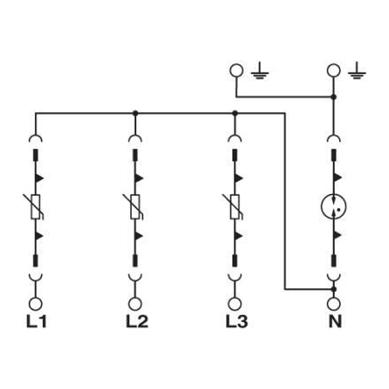 Überspannungsschutzgerät 4P AC Typ 2 3F Phoenix