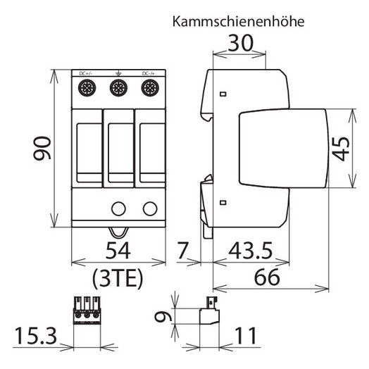 Überspannungsschutzgerät DC 1200 V FM Typ 2 Dehn