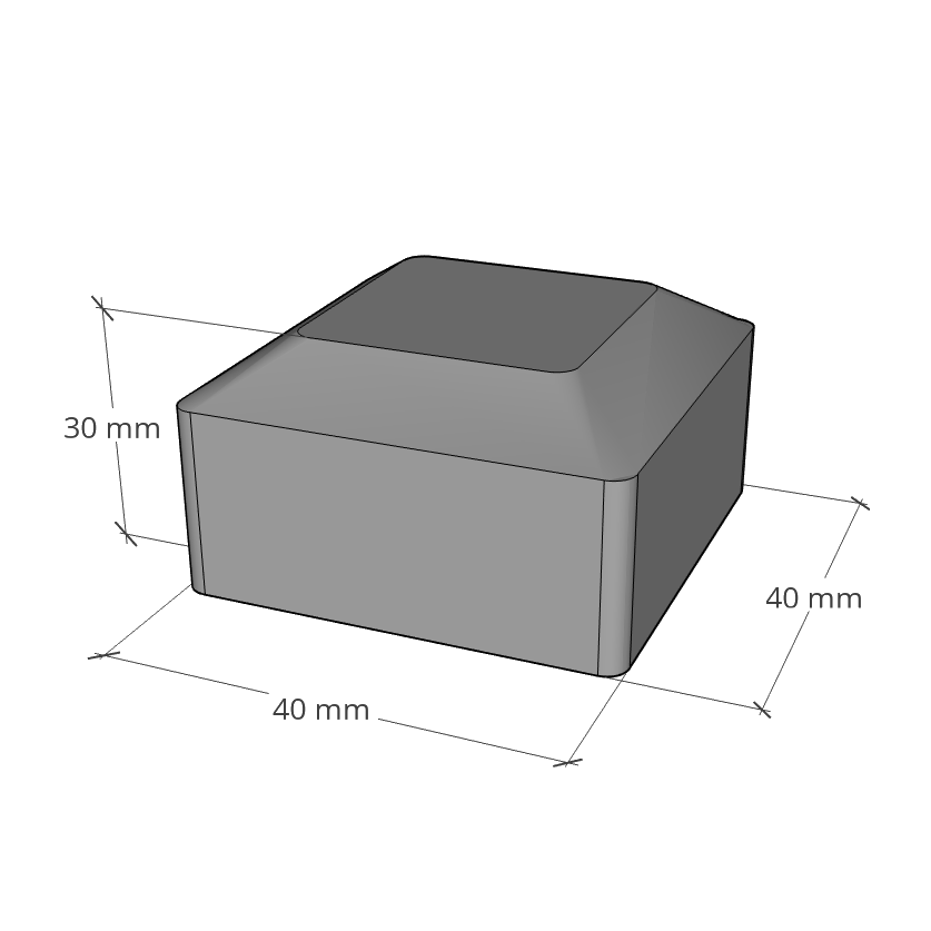 Nasadka na profil 40x40 mm szara