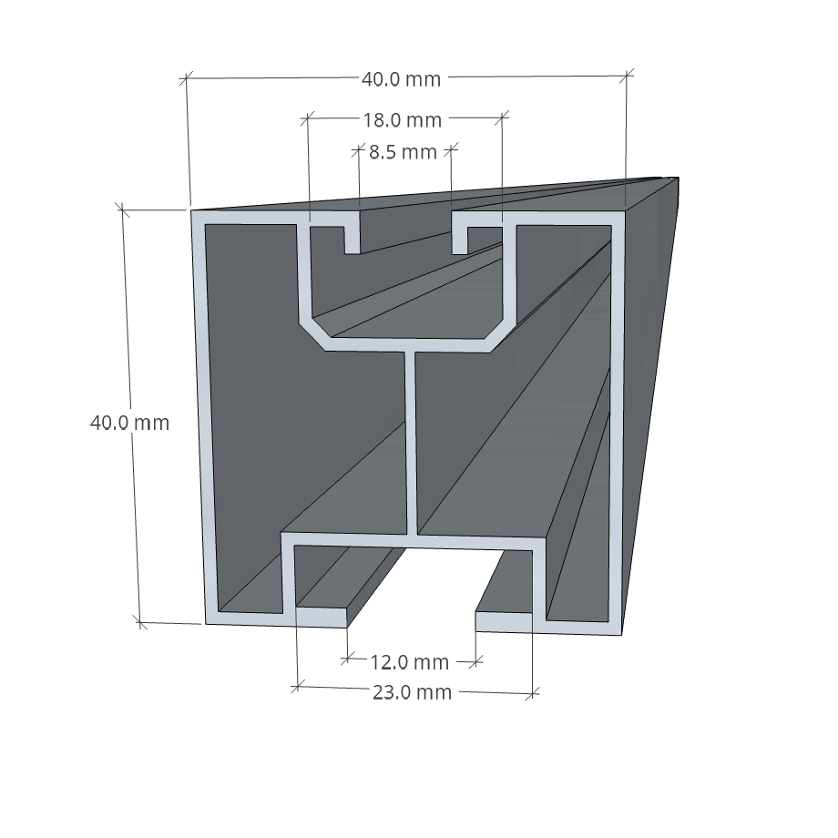 Mounting Rail type T 40 x 40 x 2420 mm iONTEC