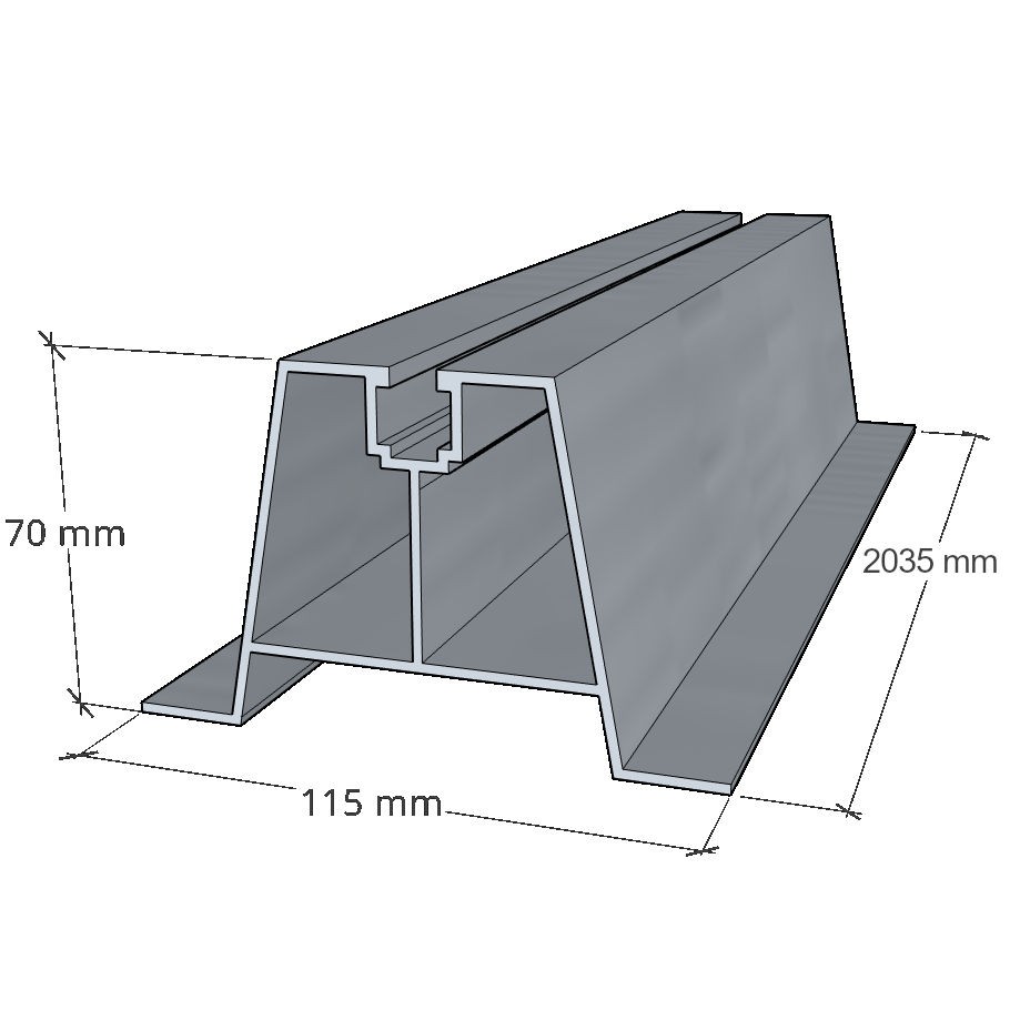 Trapezoidal bridge 2035/70 mm + EPDM